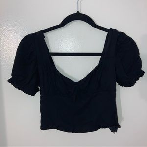 Urban outfitters black cropped blouse